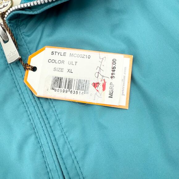 Peter Millar Full Zip Windbreaker Jacket XL Teal Blue Lightweight NEW - Picture 9 of 14